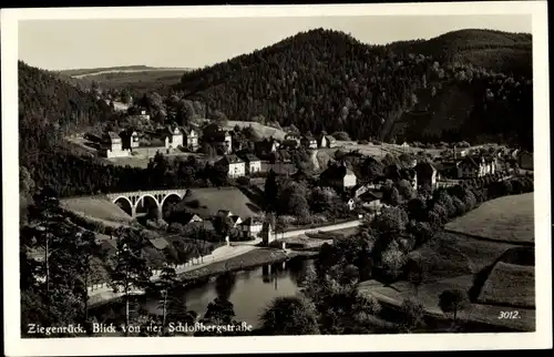 Ak Ziegenrück am Schiefergebirge Thüringen, Blick von der Schloßbergstraße