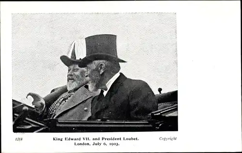 Ak König Eduard VII. von England, King Edward VII., President Loubet, London 1903