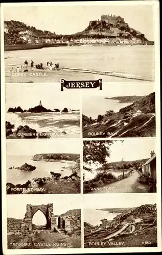 Ak Kanalinsel Jersey, Gorey Castle, La Corbiere Lighthouse, Bouley Bay, Anne Port, Portelet Bay