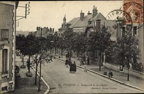 Ak Vierzon Cher, Boulevard de la Liberte