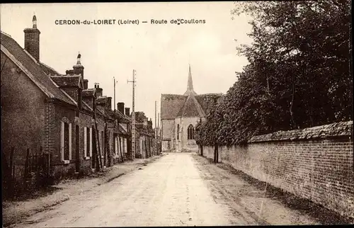 Ak Cerdon Loiret, Route de Coullons