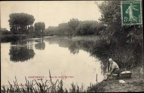 Ak Fontenoy Aisne, Laveur