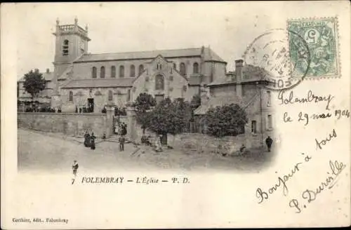 Ak Folembray Aisne, Eglise