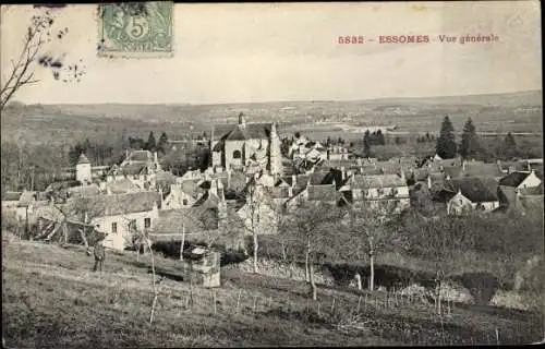 Ak Essomes Aisne, Vue générale