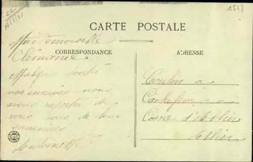 Ak Cosne d'Allier, L'Hotel de Ville et la Poste