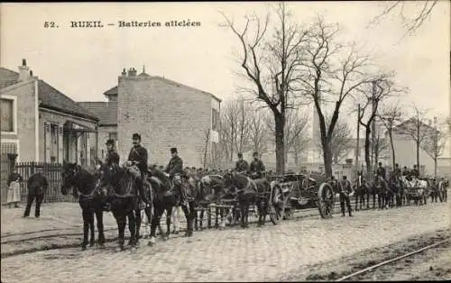 Ak Rueil Malmaison Hauts de Seine, Batteries attelees