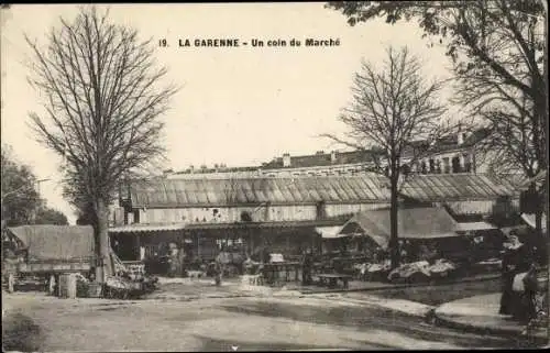 Ak La Garenne Colombes Hauts de Seine, Un coin du Marche