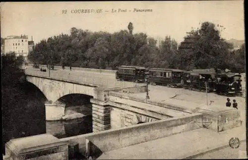 Ak Courbevoie Hauts de Seine, Le Pont, Panorama