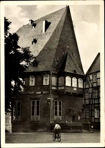 Ak Goslar in Niedersachsen, Novum Hotel Brusttuch, Radfahrer