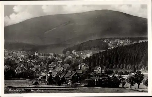 Ak Braunlage im Oberharz, Blick auf den Ort mit Wurmberg