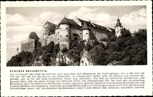 Ak Heidenheim an der Brenz, Schloss Hellenstein, Klippen, Wald