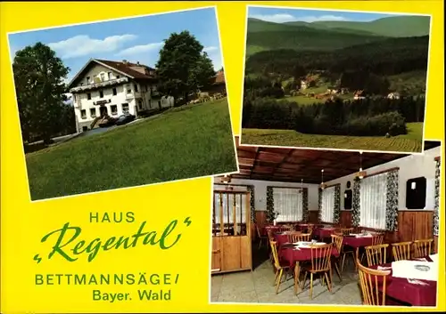 Ak Bettmannsäge Regen im Bayerischen Wald, Haus Regental, Pension Gaststätte