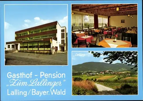 Ak Lalling in Bayern, Gasthof Pension Zum Lallinger, Blick auf den Ort