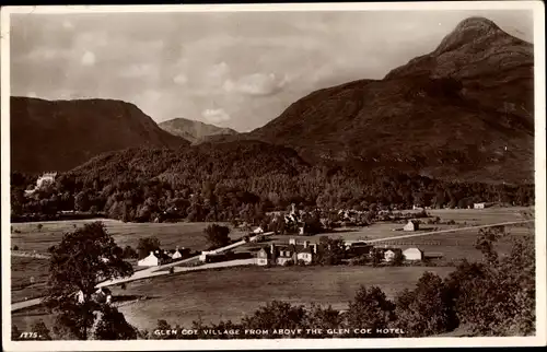 Ak Glen Coe Schottland, Glen Coe Hotel, Dorf und Umgebung