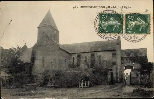 Ak Aubigne Briand Maine-et-Loire, Eglise