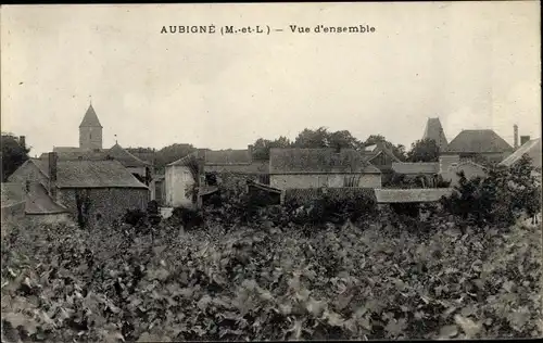 Ak Aubigne Maine-et-Loire, Vue d'ensemble