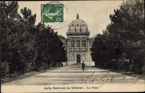 Ak Le Vésinet Yvelines, Asile National, Le Parc, bâtiment, arbres