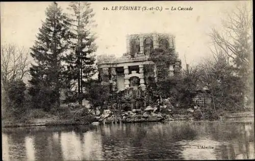 Ak Le Vésinet Yvelines, La Cascade, bord de l'eau