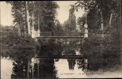 Ak Le Vésinet Yvelines, Lac des Ibis, La Passerelle, pont