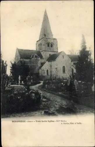 Ak Beaurieux Aisne, Tres belle Eglise