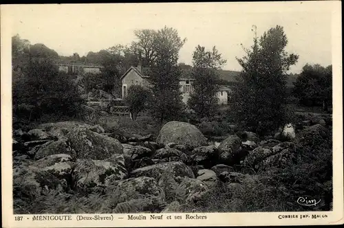Ak Menigoute Deux Sèvres, Moulin Neuf et ses Rochers