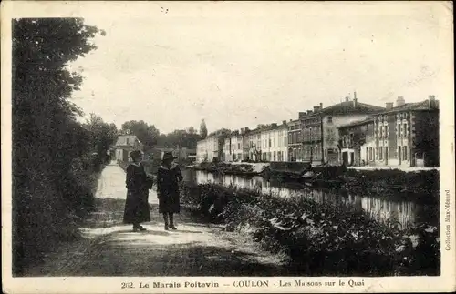 Ak Coulon Deux Sèvres, Capitale du Marais Poitevin, Les Maisons sur le Quai