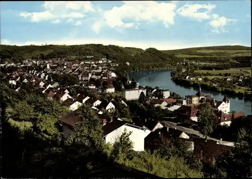 Ak Waldshut Tiengen am Hochrhein Baden Wüttemberg, Totalansicht der Ortschaft, Schloss