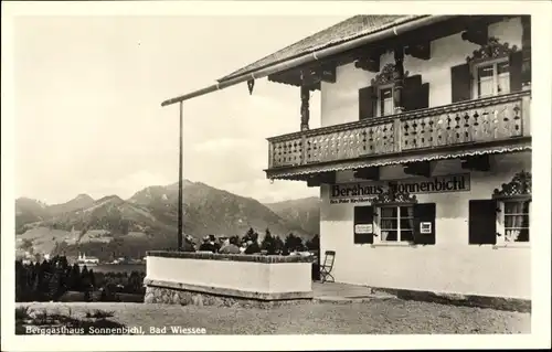 Ak Bad Wiessee in Oberbayern, Berggasthaus Sonnenbichl, Bes. Peter Kirchberger, Alpen