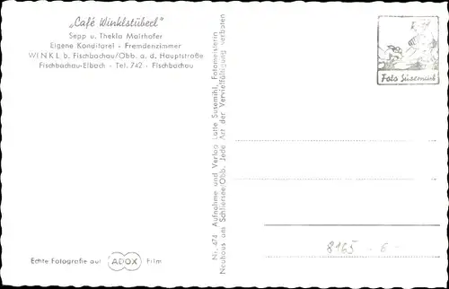 Ak Winkl Fischbachau Leitzach Oberbayern, Sepp u. Thekla Mairhofer Café Winklstüberl, Panorama