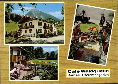Ak Ramsau im Berchtesgadener Land Oberbayern, Café Waldquelle von Familie Bönsch, Garten