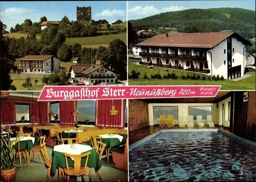 Ak Neunußberg Viechtach im Bayerischen Wald Niederbayern, Burggasthof Sterr mit Gästehaus Burgfried