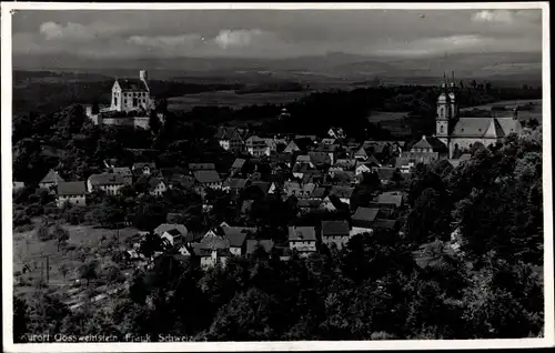 Ak Gößweinstein in Oberfranken, Panoramaansicht von Ortschaft, Schloss, Kirche
