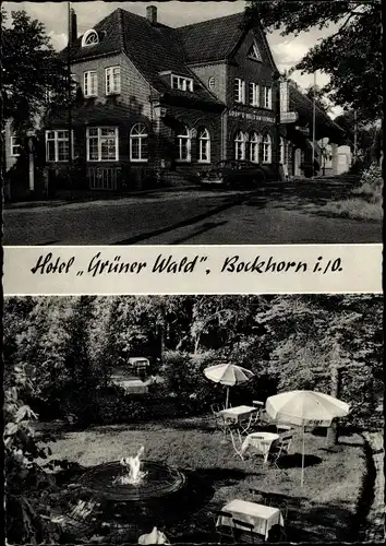 Ak Zetel in Friesland, Hotel Grüner Wald, Außenansicht, Garten, Inh. N. und F. Fritsch
