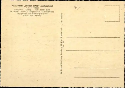 Ak Zetel in Friesland, Hotel Grüner Wald, Außenansicht, Garten, Inh. N. und F. Fritsch