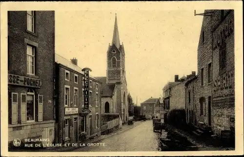 Ak Beauraing Wallonien Namur, Rue de l'Église et de la Grotte