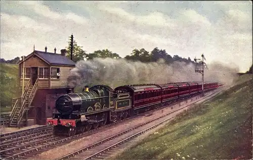 Künstler Ak Britische Eisenbahn, GWR Birmingham to London, Luncheon Car Express, Gerrard's Cross