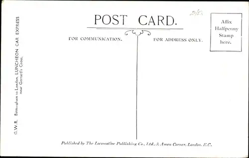 Künstler Ak Britische Eisenbahn, GWR Birmingham to London, Luncheon Car Express, Gerrard's Cross