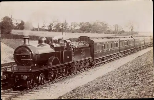 Ak Britische Eisenbahn, Dampflokomotive 769, Manchester & Liverpool Express