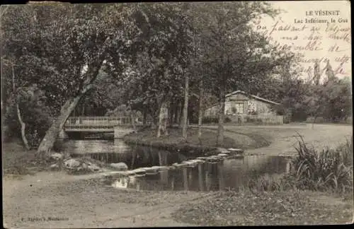 Ak Le Vésinet Yvelines, Lac inférieur, le Gué