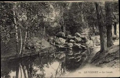 Ak Le Vésinet Yvelines, la Cascade, ruisseau