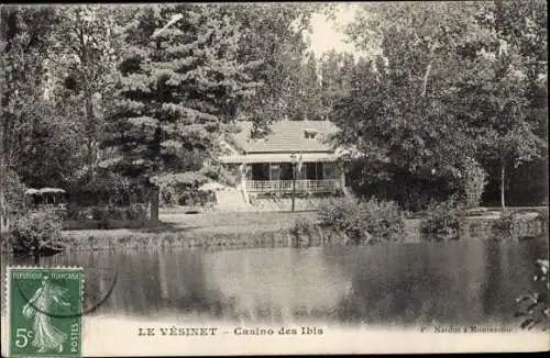 Ak Le Vésinet Yvelines, Casino des Ibis, vu de l'eau