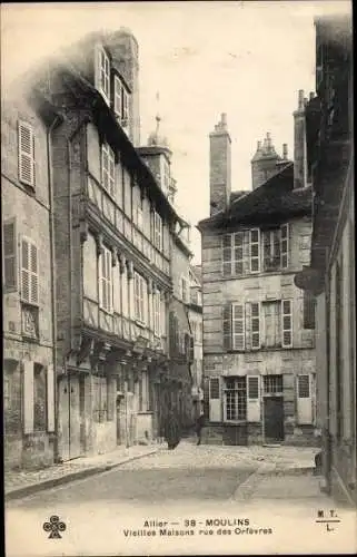 Ak Moulins Allier, Vieilles Maisons rue des Orfevres