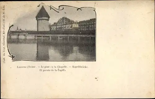 Ak Luzern Stadt Schweiz, Le pont de la Chapelle, Kapellbrücke