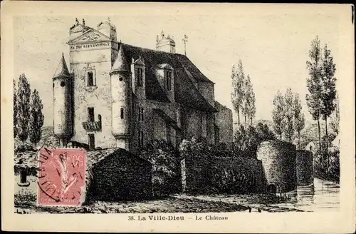 Ak La Ville Dieu Deux Sèvres, Le Chateau