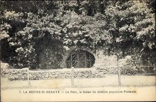 Ak La Mothe Saint Héray Deux Sèvres, Le Parc, la Scene du theatre populaire Poitevin