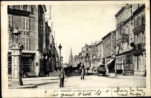 Ak Niort Deux Sèvres, La Rue de la Gare