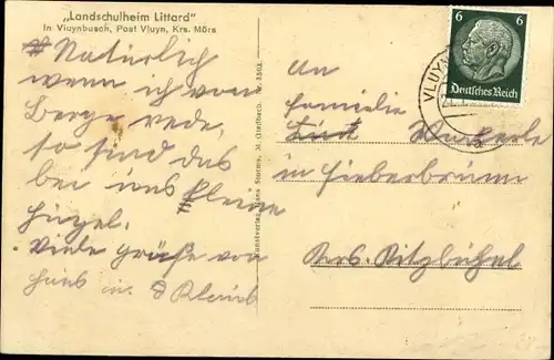 Ak Neunkirchen Vluyn, Staatsforst Rheurdt Littard, Landschulheim Littard