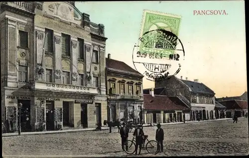 Ak Pancsova Pantschowa Serbien, Marktplatz, Laden von Stefanie Kalmar