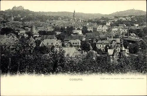 Ak Coburg in Oberfranken, Panoramaansicht von Ortschaft