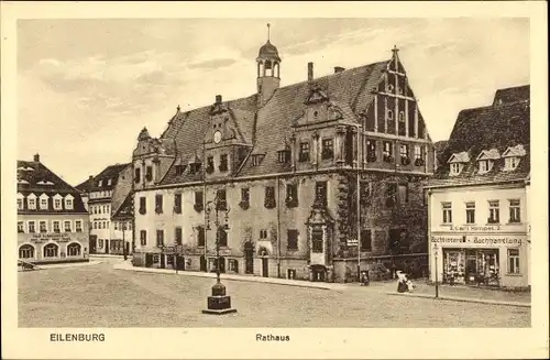Ak Eilenburg an der Mulde Sachsen, Rathaus, Carl Himpel Buchbinderei